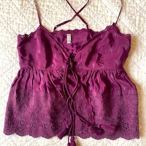Free People Crossback babydoll tank top